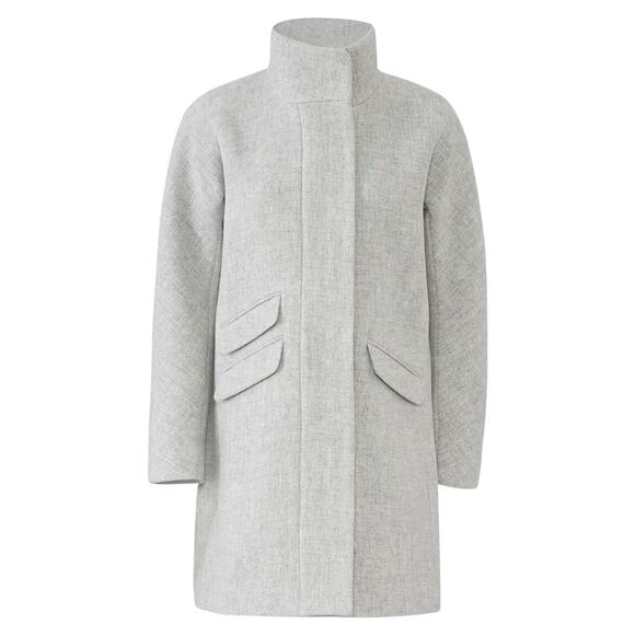 J. Crew Cocoon Coat in Italian Stadium Cloth Wool Blend Gray Size 2 - Picture 3 of 11